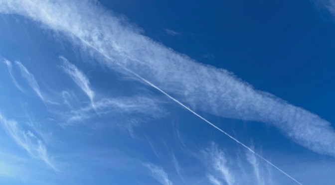 今日のポートサイド(2021/11/29)・飛行機雲
